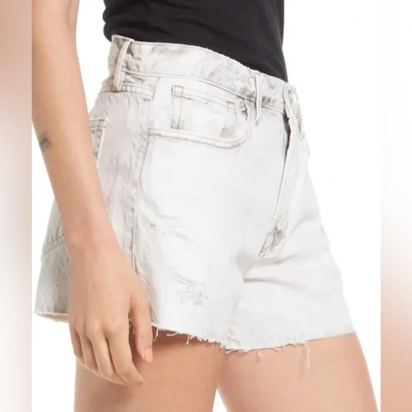 Frame Le Brigette High Waist Raw Hem Denim Shorts - Picture 2 of 16